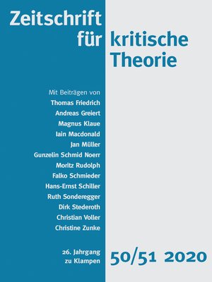 cover image of Zeitschrift für kritische Theorie, Heft 50/51